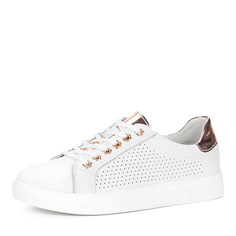 Кеды Белые кеды из кожи с перфорацией Respect