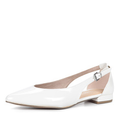 Балетки Белые лакированные балетки Marco Tozzi