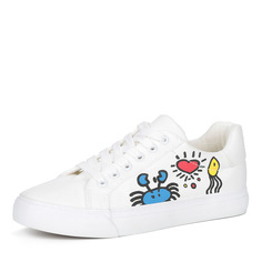 Кеды Белые кеды с принтом из текстиля Respect