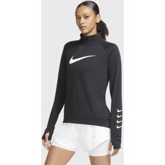 Женская беговая футболка с молнией на половину длины Nike Swoosh Run