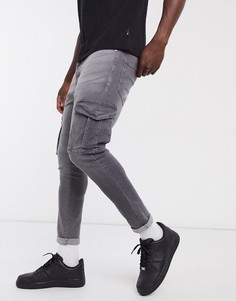 Серые джинсы с карманами в стиле милитари Brave Soul-Черный цвет