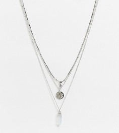 Серебристое ожерелье с камнем Reclaimed Vintage-Серебряный