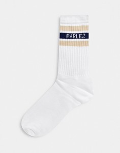 Белые носки со вставками песочного цвета Parlez-Белый