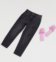 Черные джинсы в винтажном стиле с завышенной талией Vero Moda Petite-Черный цвет