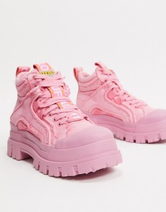 Розовые ботинки со вставками Buffalo-Розовый