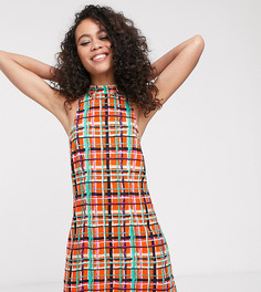 Платье в клетку ASOS MADE IN KENYA-Красный