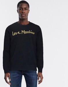 Джемпер с логотипом Love Moschino-Черный