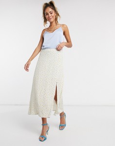 Юбка миди с цветочным принтом Pimkie-Синий