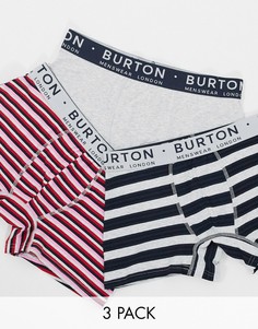 Набор из 3 боксеров-брифов Burton Menswear-Серый