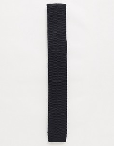 Черный трикотажный галстук Twisted Tailor
