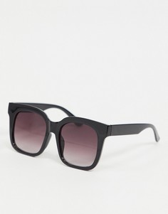 Большие солнцезащитные очки в черной квадратной оправе Pieces-Черный