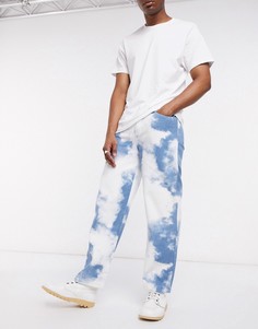 Свободные джинсы с облачным принтом Jaded-Синий