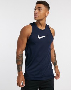 Темно-синяя баскетбольная майка Nike-Черный