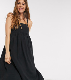 Черный сарафан миди на бретельках ASOS DESIGN Maternity-Черный цвет