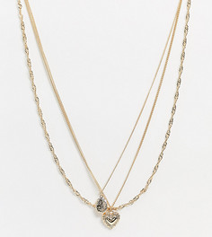 Золотистое ожерелье с сердцем Reclaimed Vintage inspired-Золотой
