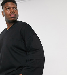 Черный трикотажный топ в стиле oversized из плотного трикотажа ASOS DESIGN Plus