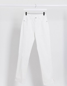 Белые джинсы прямого кроя с разрезами Femme Luxe-Белый