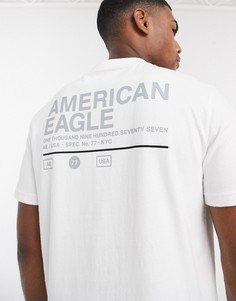 Белая футболка с логотипом на груди и спине American Eagle-Белый