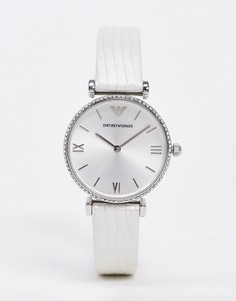 Наручные часы с кожаным ремешком Emporio armani-Серебряный