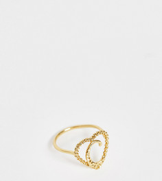 Позолоченное кольцо с инициалом Reclaimed Vintage-Золотой