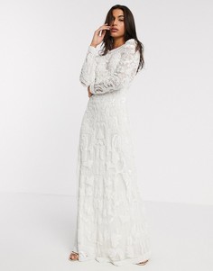 Свадебное платье с бисером ASOS EDITION-Белый