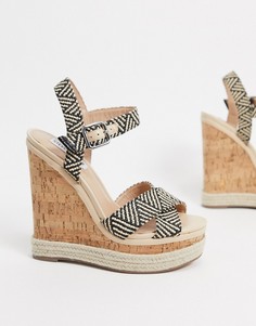 Босоножки на танкетке Steve Madden-Многоцветный