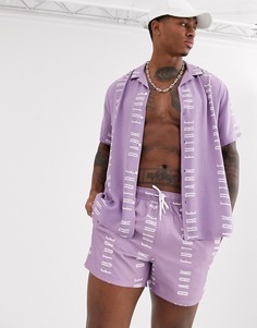 Короткие шорты для плавания от комплекта с надписью "Dark Future" ASOS DESIGN-Мульти