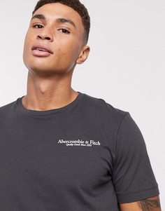 Черная футболка с принтом на спине Abercrombie & Fitch-Черный