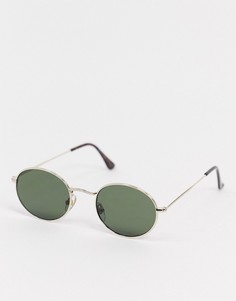 Золотистые круглые солнцезащитные очки Topman-Золотой
