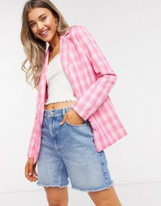 Розовый блейзер бойфренда в клетку Heartbreak-Розовый цвет