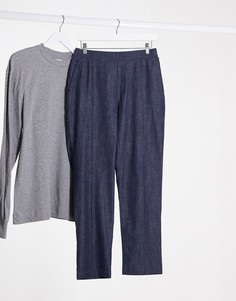 Брюки чиносы из шамбре Karl Lagerfeld-Голубой