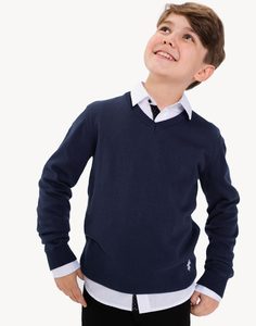 Тёмно-синий пуловер для мальчика Gloria Jeans