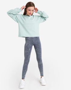 Серые леггинсы тай-дай женские Gloria Jeans