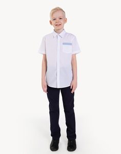 Белая рубашка с коротким рукавом для мальчика Gloria Jeans