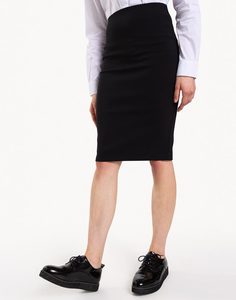 Чёрная классическая юбка-карандаш с разрезом Gloria Jeans