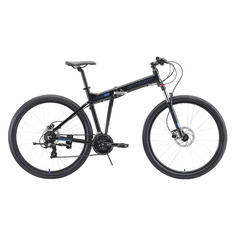 Велосипед Stark Cobra HD (2020) горный складной рам.:20" кол.:29" черный/голубой 17.3кг (H000016455)