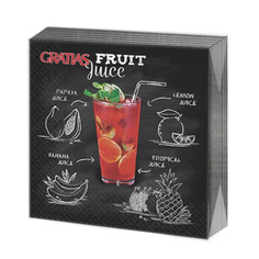 Салфетки бумажные Gratias Fruit juice трехслойные 24х24 см 20 шт