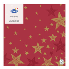 Салфетки Duni Shining Star Red трехслойные 33x33 см 20 шт