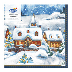 Салфетки Duni Lin Soft WINTER VILLAG 40x40 12 шт