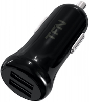 Автомобильное зарядное устройство TFN 2xUSB 2.4A Black (TFN-CC2U24ABK)