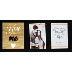 Рамка для 2-ух фотографий с подсветкой « You and Me» 10x15 см, цвет чёрный
