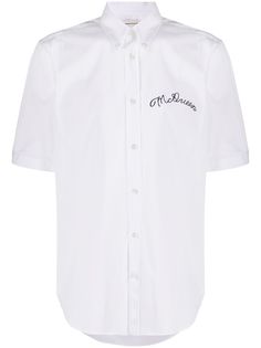 Alexander McQueen рубашка с короткими рукавами и вышитым логотипом