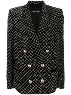 Balmain блестящий двубортный блейзер