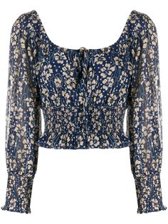 Rixo блузка с пышными рукавами и цветочным принтом