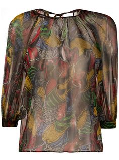 Missoni прозрачная блузка с графичным принтом