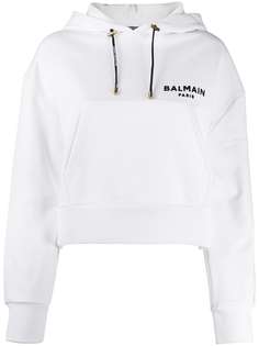 Balmain толстовка с капюшоном и логотипом