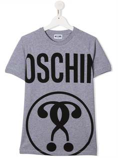 Moschino Kids рубашка оверсайз с логотипом