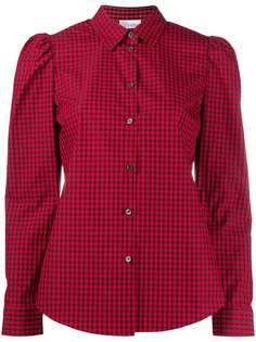 RED Valentino рубашка в клетку гингем с пышными плечами
