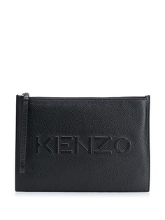 Kenzo клатч на молнии с тисненым логотипом