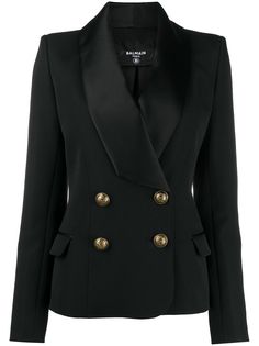 Balmain двубортный блейзер с контрастными лацканами